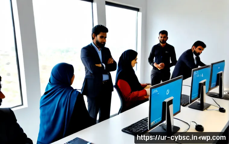 사이버 보안 인식 프로그램의 구체적 목표 설정 방법 - Photorealistic cybersecurity awareness planning workshop in a modern Pakistani office, diverse Urdu-...